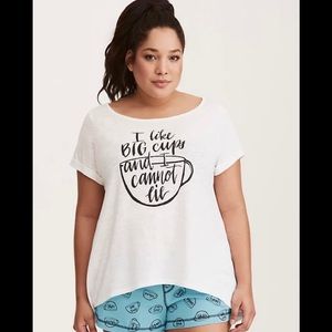 Torrid sleep big cups rolled sleeve tee
